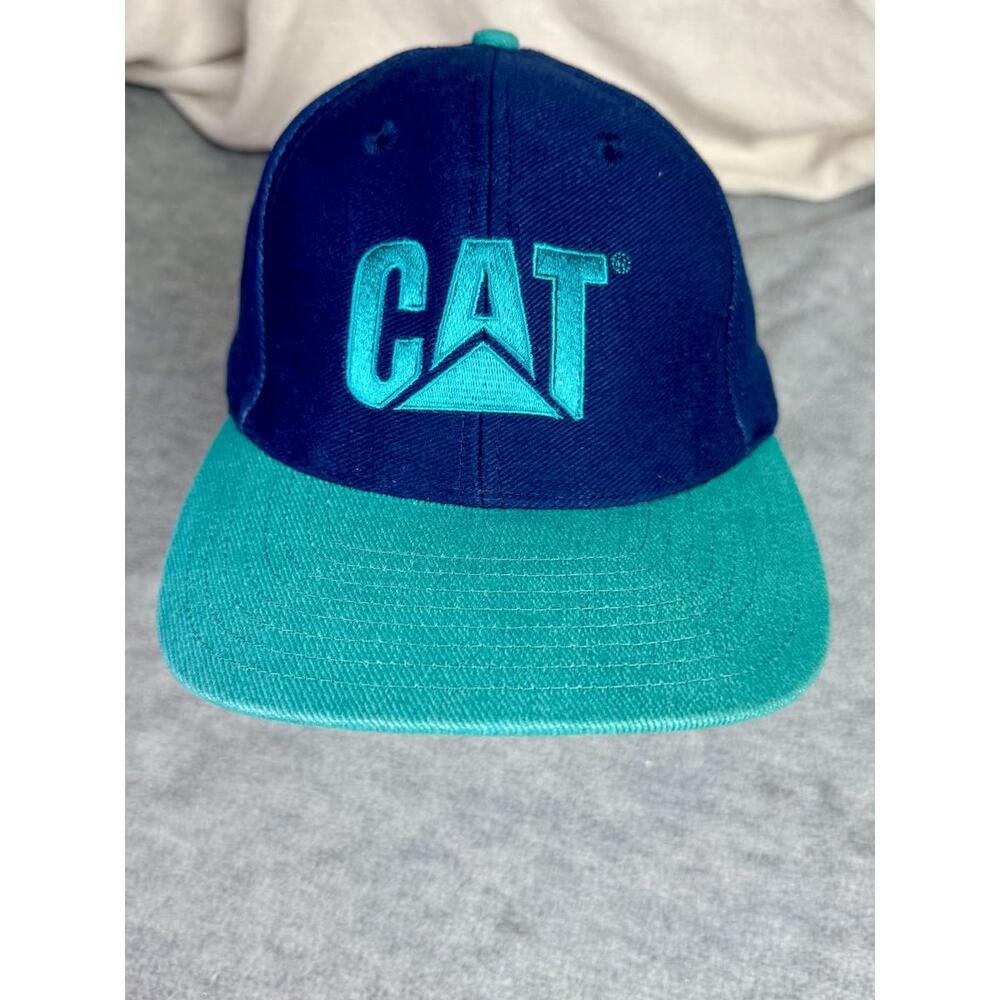 caterpillar‎ cat snapback workwear utility hat blue teal gorpcore trucker cap